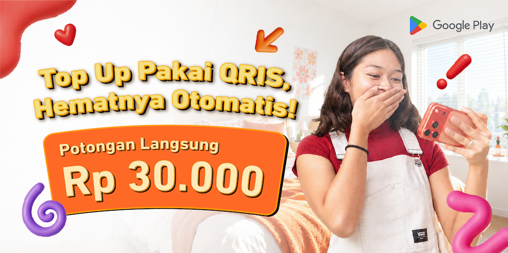 Top Up di Google Play Pakai QRIS, Hematnya Otomatis!